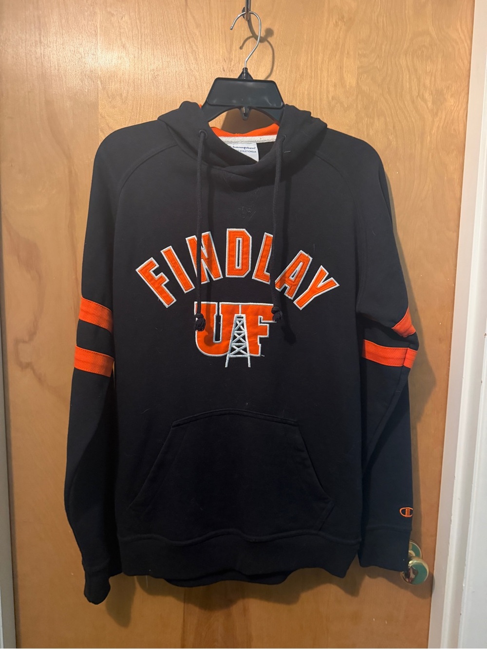 University of Findlay UF Black & Orange Hooded Sweatshirt - Champion